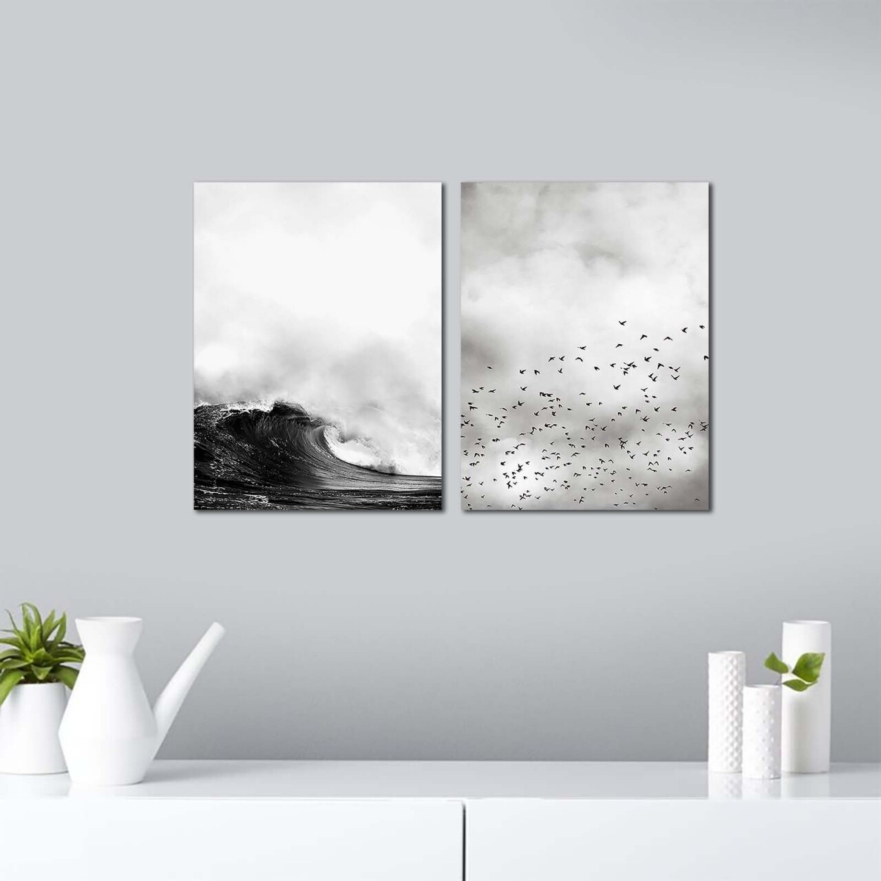 Set 2 tablouri decorative, Alpha Wall, Migration, 30x40 cm - imagine 3